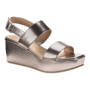 Style & Co Women's Ardenn Double Strap Wedge Sandals Pewter Size 7 1/2 M